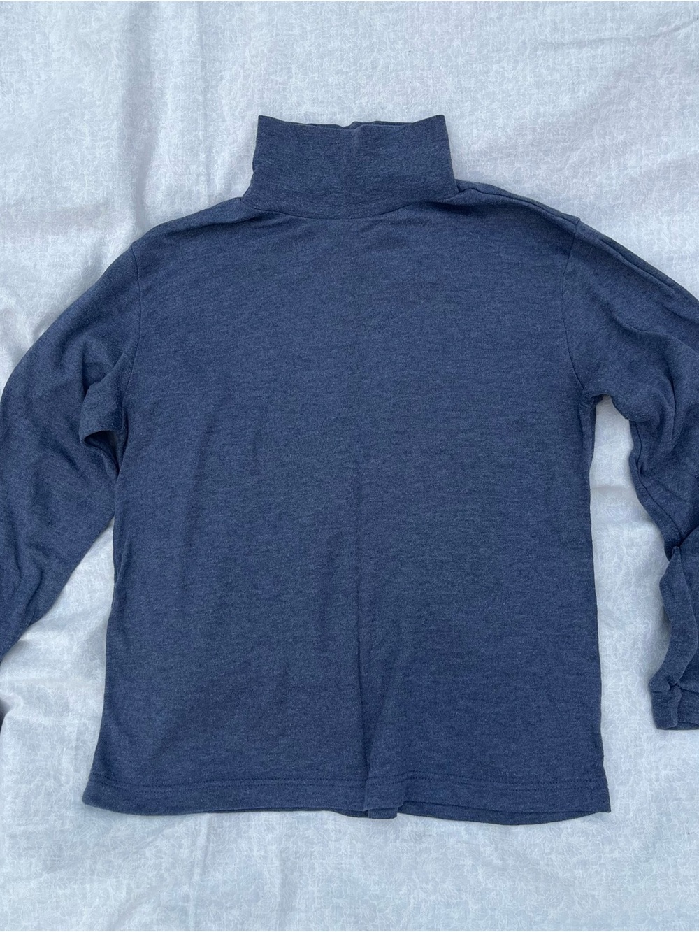 Vintage Gray Blue Mockneck Long Sleeve Shirt